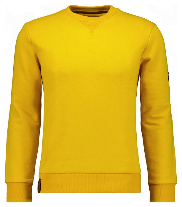 Ragman Round Neck Uni Color Sweat Trui Maisgeel