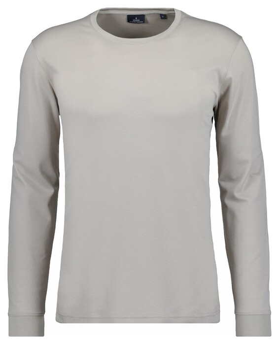 Ragman Round Neck Uni Jersey Longsleeve Luxury Pima Cotton T-Shirt Licht Beige