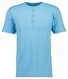 Ragman Serafino Round Neck Uni Pima Cotton T-Shirt Blauw Melange