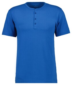 Ragman Serafino Round Neck Uni Pima Cotton T-Shirt Blauw
