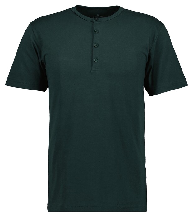 Ragman Serafino Round Neck Uni Pima Cotton T-Shirt Donker Groen
