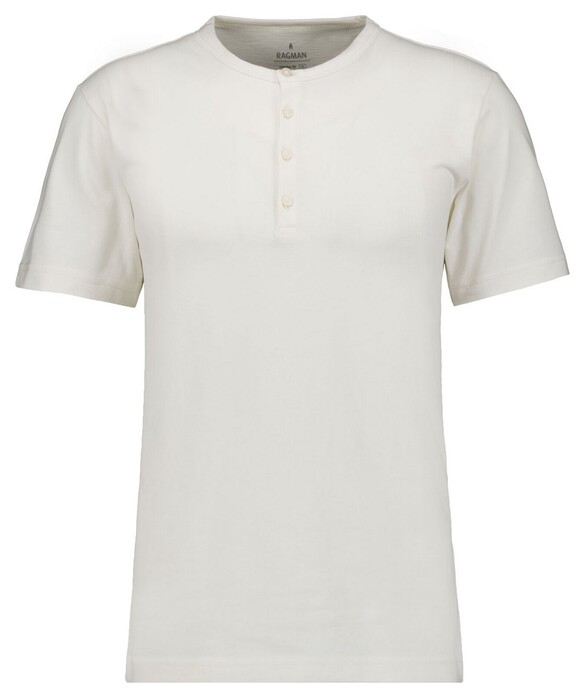 Ragman Serafino Round Neck Uni Pima Cotton T-Shirt Ecru
