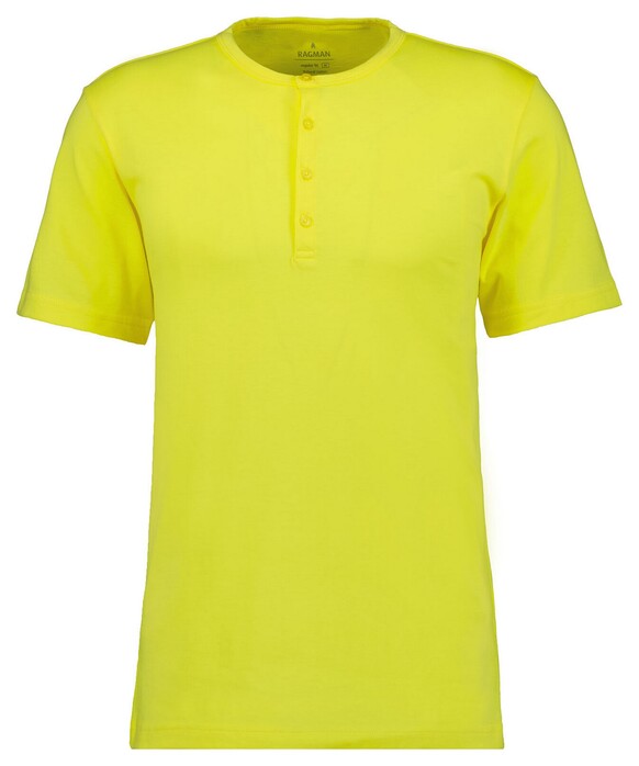 Ragman Serafino Round Neck Uni Pima Cotton T-Shirt Geel