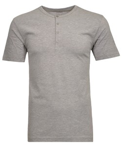 Ragman Serafino Round Neck Uni Pima Cotton T-Shirt Grijs Melange