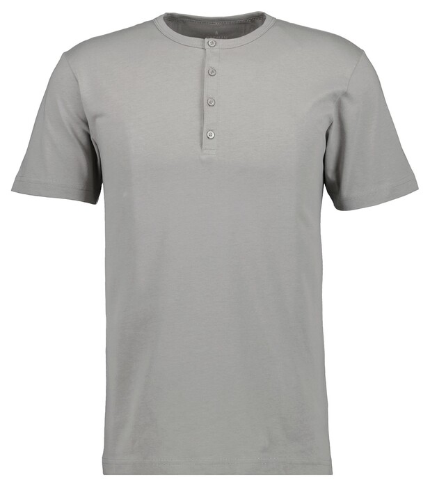 Ragman Serafino Round Neck Uni Pima Cotton T-Shirt Grijsbeige