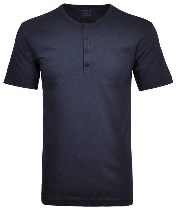 Ragman Serafino Round Neck Uni Pima Cotton T-Shirt Marine