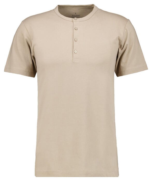 Ragman Serafino Round Neck Uni Pima Cotton T-Shirt Walnut