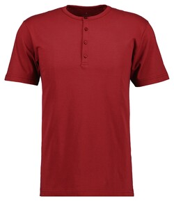 Ragman Serafino Round Neck Uni Pima Cotton T-Shirt Wijnrood