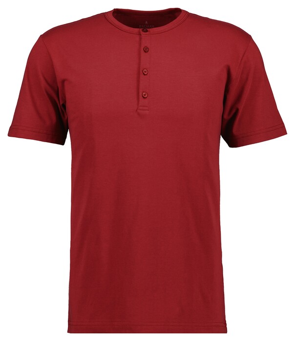 Ragman Serafino Round Neck Uni Pima Cotton T-Shirt Wijnrood