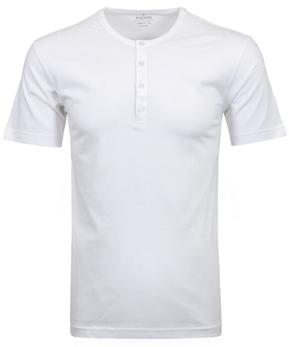 Ragman Serafino Round Neck Uni Pima Cotton T-Shirt Wit