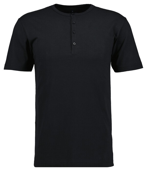 Ragman Serafino Round Neck Uni Pima Cotton T-Shirt Zwart