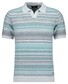 Ragman Short Sleeve Knit Stripe Resort Collar Trui Groen-Multi