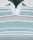 Ragman Short Sleeve Knit Stripe Resort Collar Trui Groen-Multi
