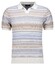 Ragman Short Sleeve Knit Stripe Resort Collar Trui Lichtblauw-Multi