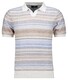 Ragman Short Sleeve Knit Stripe Resort Collar Trui Lichtblauw-Multi
