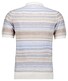 Ragman Short Sleeve Knit Stripe Resort Collar Trui Lichtblauw-Multi