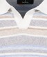 Ragman Short Sleeve Knit Stripe Resort Collar Trui Lichtblauw-Multi