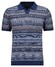 Ragman Short Sleeve Knit Stripe Resort Collar Trui Night Blue-Multi