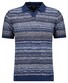 Ragman Short Sleeve Knit Stripe Resort Collar Trui Night Blue-Multi