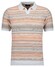 Ragman Short Sleeve Knit Stripe Resort Collar Trui Oranje-Multi