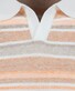 Ragman Short Sleeve Knit Stripe Resort Collar Trui Oranje-Multi