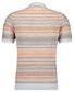 Ragman Short Sleeve Knit Stripe Resort Collar Trui Oranje-Multi