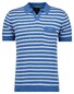 Ragman Short Sleeve Stripe Cotton Linen Knit Pullover Royal Blue