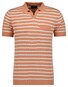 Ragman Short Sleeve Stripe Cotton Linnen Knit Trui Abrikoos