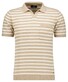 Ragman Short Sleeve Stripe Cotton Linnen Knit Trui Beige