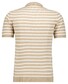 Ragman Short Sleeve Stripe Cotton Linnen Knit Trui Beige