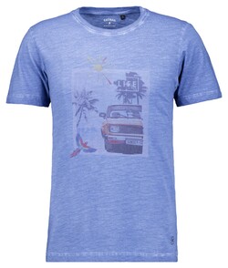 Ragman Smooth Life Graphic Jersey Crew Neck T-Shirt Royal Blue