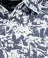 Ragman Soft Knit Abstract Floral Pattern Overhemd Donker Blauw-Wit