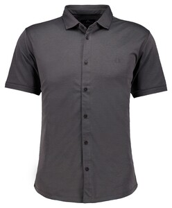 Ragman Soft Knit Easy Care Short Sleeve Solid Color Overhemd Antraciet