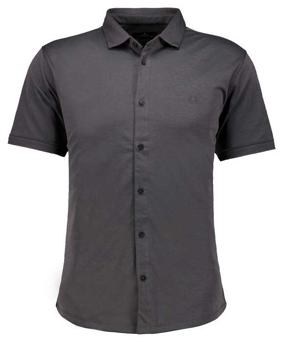 Ragman Soft Knit Easy Care Short Sleeve Solid Color Overhemd Antraciet