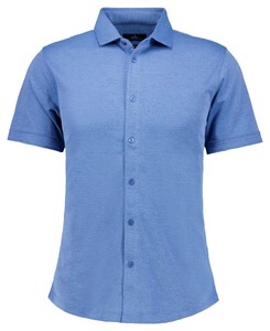 Ragman Soft Knit Easy Care Short Sleeve Solid Color Overhemd Aqua