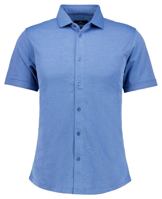 Ragman Soft Knit Easy Care Short Sleeve Solid Color Overhemd Aqua