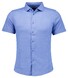 Ragman Soft Knit Easy Care Short Sleeve Solid Color Overhemd Blauw
