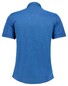 Ragman Soft Knit Easy Care Short Sleeve Solid Color Overhemd Blue Melange