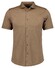 Ragman Soft Knit Easy Care Short Sleeve Solid Color Overhemd Chestnut