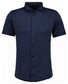 Ragman Soft Knit Easy Care Short Sleeve Solid Color Overhemd Marine