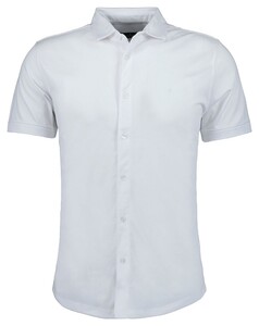 Ragman Soft Knit Easy Care Short Sleeve Solid Color Overhemd Wit