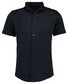 Ragman Soft Knit Easy Care Short Sleeve Solid Color Overhemd Zwart