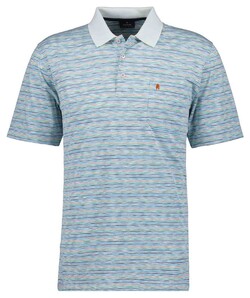 Ragman Soft Knit Easy Care Stripe Polo Marine-Multi