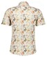 Ragman Soft Knit Easy Care Watercolor Floral Pattern Overhemd Beige-Multi