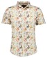 Ragman Soft Knit Easy Care Watercolor Floral Pattern Overhemd Beige-Multi