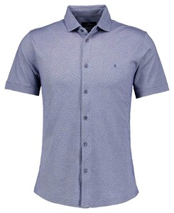 Ragman Soft Knit Fine Polka Dot Pima Cotton Fabric Mix Shirt Pigeon Blue