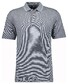 Ragman Soft Knit Fine Stripe Easy Care Polo Grijs Melange