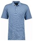 Ragman Soft Knit Fine Stripe Easy Care Polo Licht Blauw