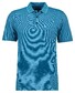 Ragman Soft Knit Fine Stripe Easy Care Polo Water Blue