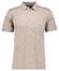 Ragman Soft Knit Fine Stripe Flame Design Polo Beige Melange